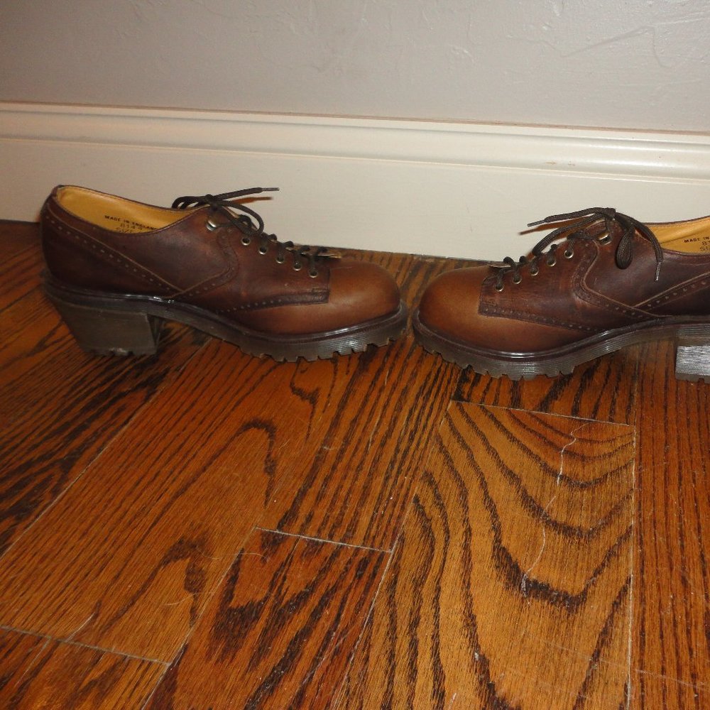 Vintage DR. MARTENS Heel Leather Women's Brogues/Oxfords Size 6 UK doc 90s - Picture 4 of 12